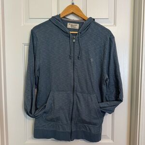 Original Penguin Men’s Blue Mini Stripe Full Zip Hoodie Size Large